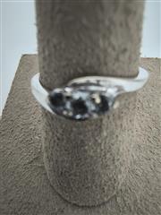 Lady's Diamond Cluster Ring 3 Diamonds .75 Carat T.W. 14K White Gold 2g